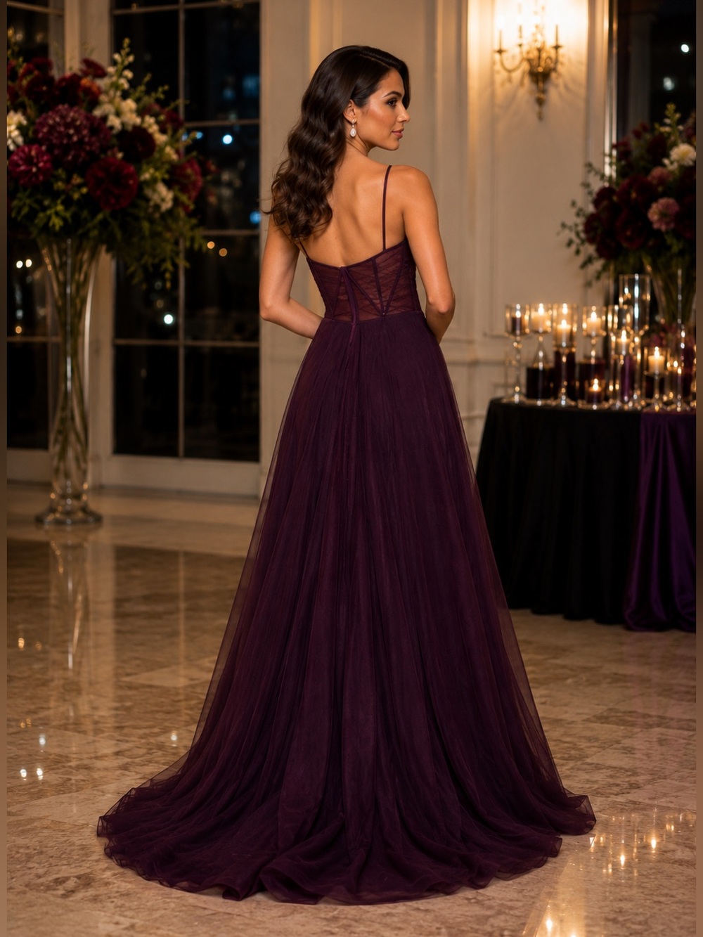 La Femme - 29076 V-Neck Semi-Sheer Bodice Junior Prom Gown NWT Size 6 - Picture 3 of 15